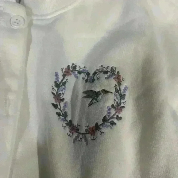 Vintage Artisans Sunschein Designs Button up sweatshirt Top Hummingbird Xxl - Picture 2 of 4